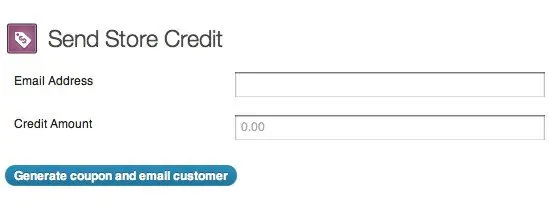 Send credit to a customer