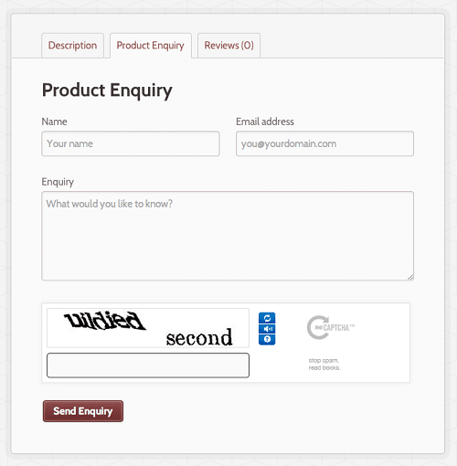 WooCommerce Product Enquiry Form in Action