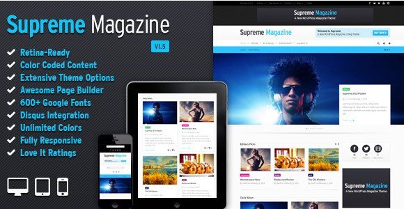 Supreme - Retina Responsive Magazine/Blog WP Theme