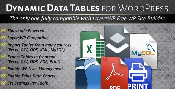 WordPress Dynamic Tables Input from XLS/MySQL/CSV