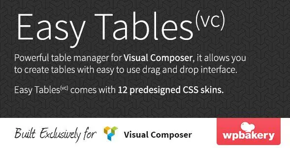 Easy Tables - Table Manager for Visual Composer