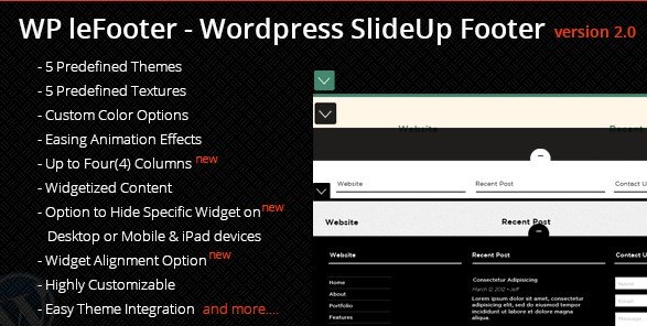 WP leFooter - WordPress SlideUp Footer Plugin