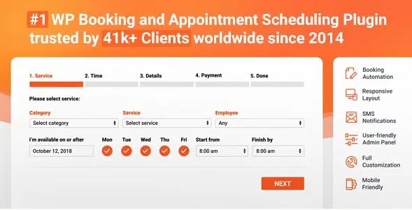 Bookly PRO – Appointment Booking and Scheduling Software System 7.7