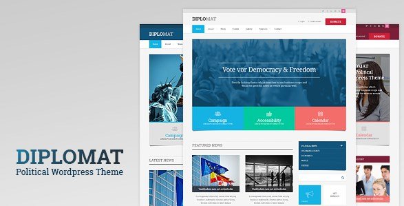 Political Candidate Responsive WordPress Theme - Diplomat