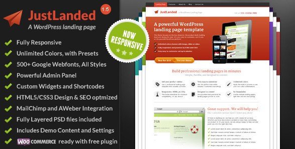 JustLanded - WordPress Landing Page