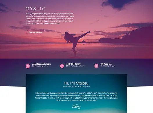 Elementorism Mystic Landing Page