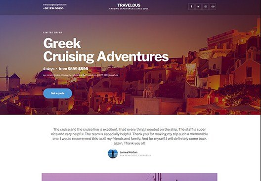 Elementorism Travelous Landing Page