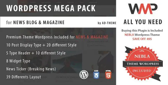 WP Mega Pack for News, Blog and Magazine Plugin