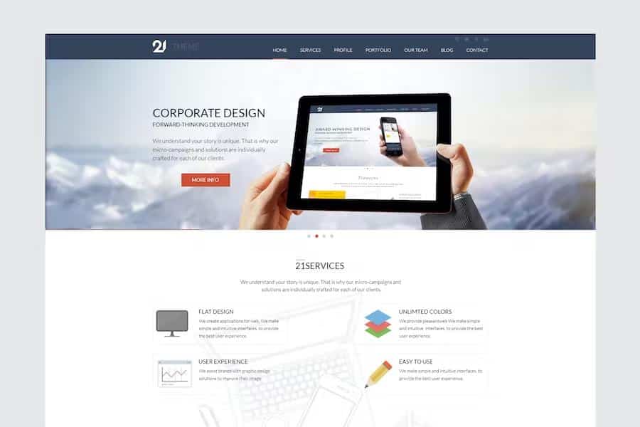 21 – Corporate & Business HTML Theme