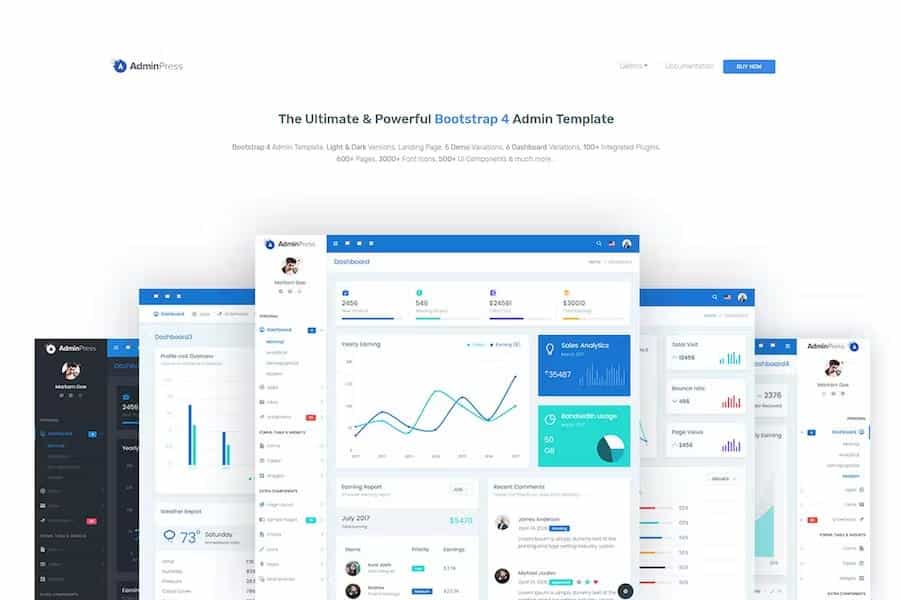 Admin Press - Ultimate & Powerful Bootstrap 4 Dashboard Template Latest ...