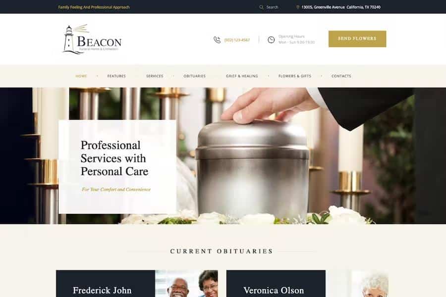 Beacon – Funeral Home Services & Cremation Parlor WordPress Theme 2.2.0