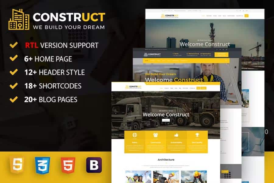 Construct : Construction, Building & Maintenance Business Template ...