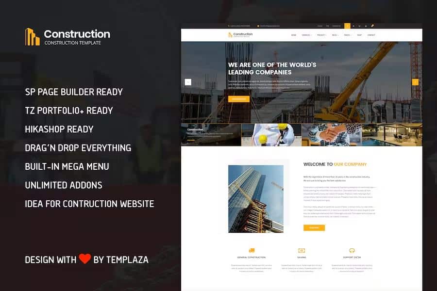 Construction – Building & Architect Joomla 4 Template Latest Version