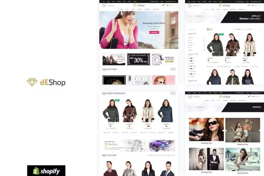 dEShop – Multipurpose eCommerce Shopify Theme Latest Version