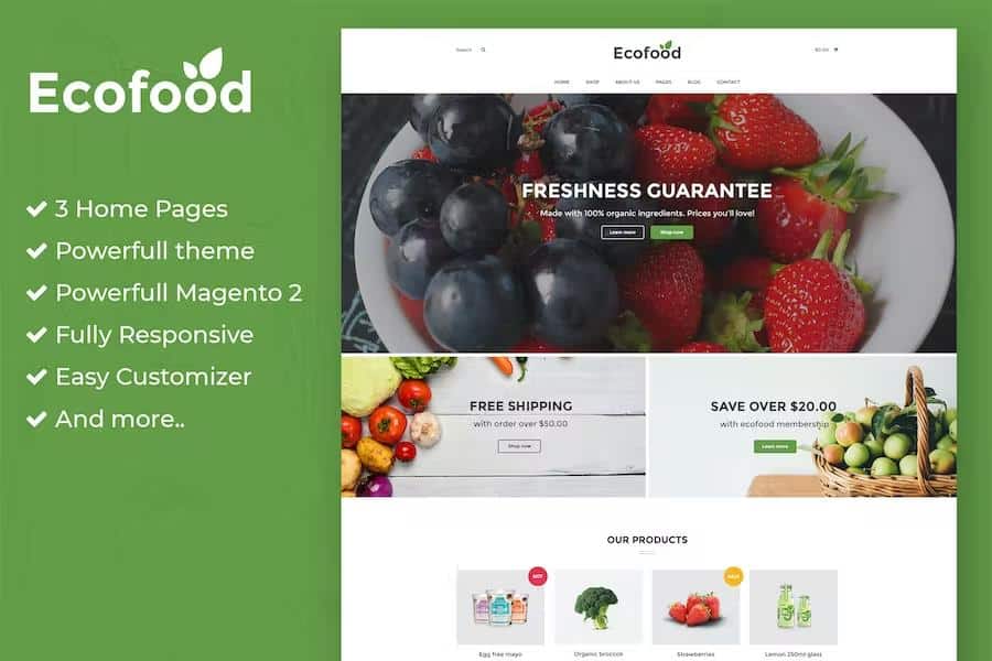 Ecofood – Responsive Organic Store Magento 2 Theme Latest Version