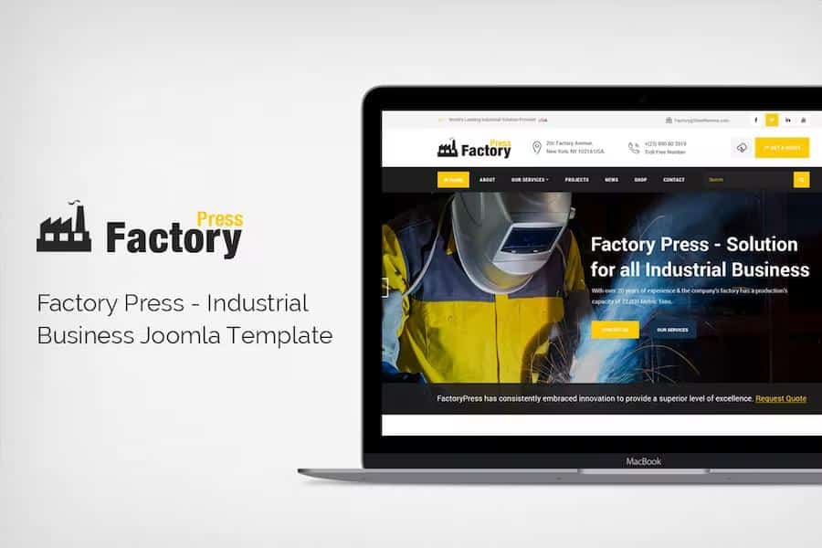 Factory Press – Industrial Business Joomla Template Latest Version