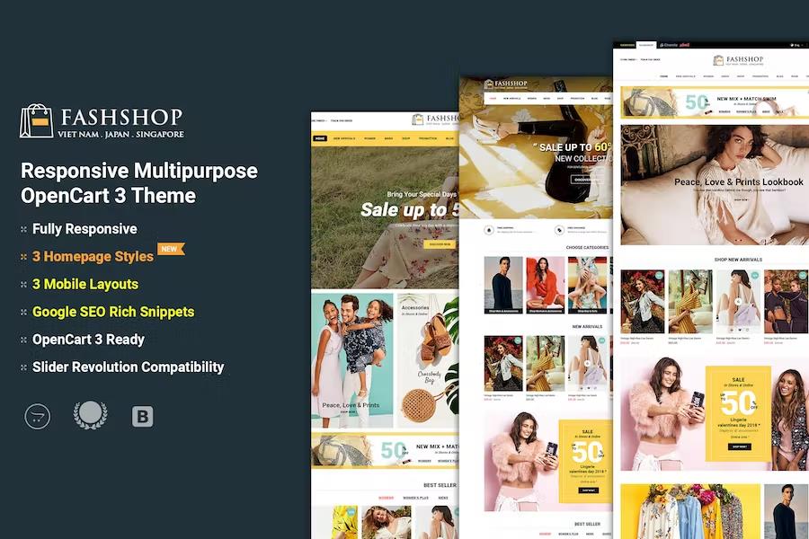 FashShop – Multipurpose Responsive OpenCart 3 Theme with Mobile-Specific Layouts Latest Version