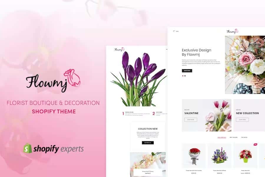 Flowmj – Florist Boutique & Decoration Store Shopify Theme Latest Version