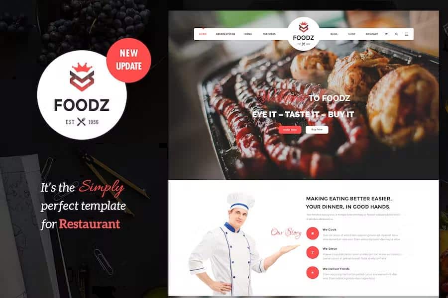 Foodz – Restaurant, Spa & Salon Joomla 4 Template Latest Version