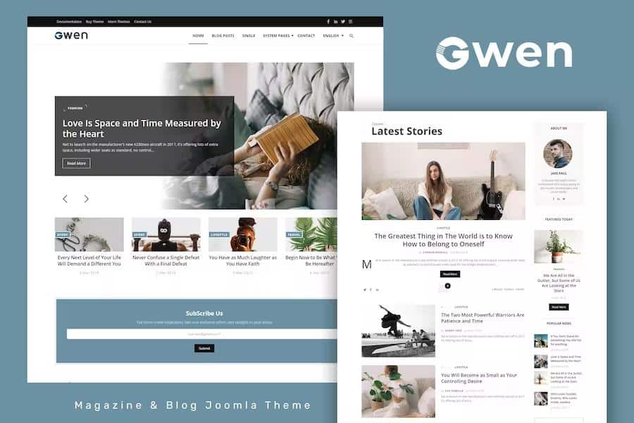 Gwen – Blog and Magazine Joomla Theme Latest Version