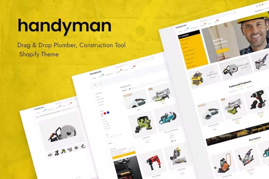 Handyman – Drag & Drop Plumber, Construction Tools Shopify Theme Latest Version