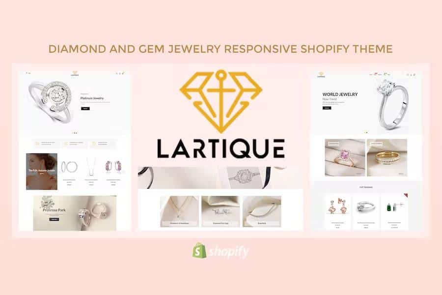 Lartique – Diamond And Gem Jewelry Responsive Shopify Theme Latest Version