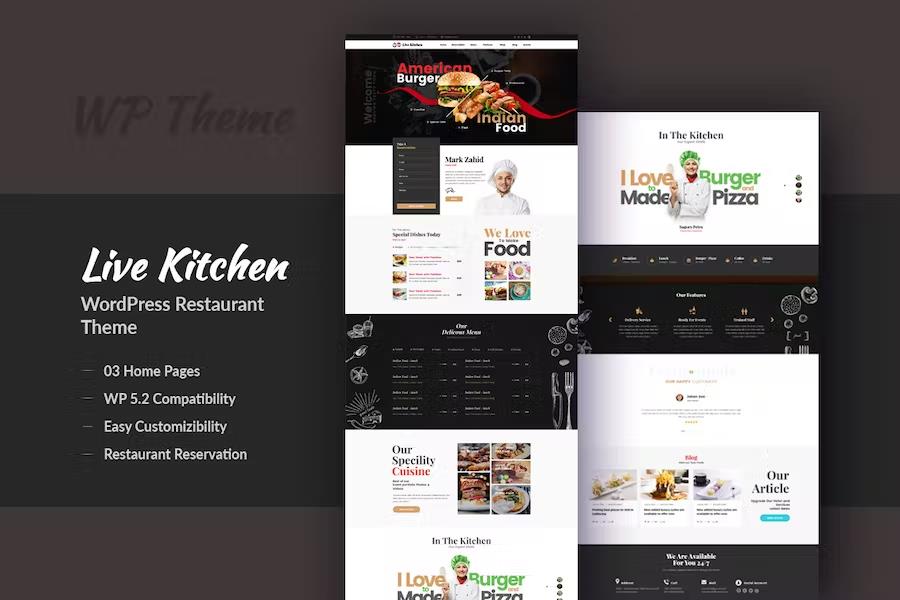 Livekitchen – Restaurant Cafe WordPress Theme 2.3