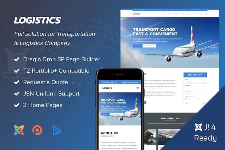 Logistics – Transportation Joomla 4 Template Latest Version