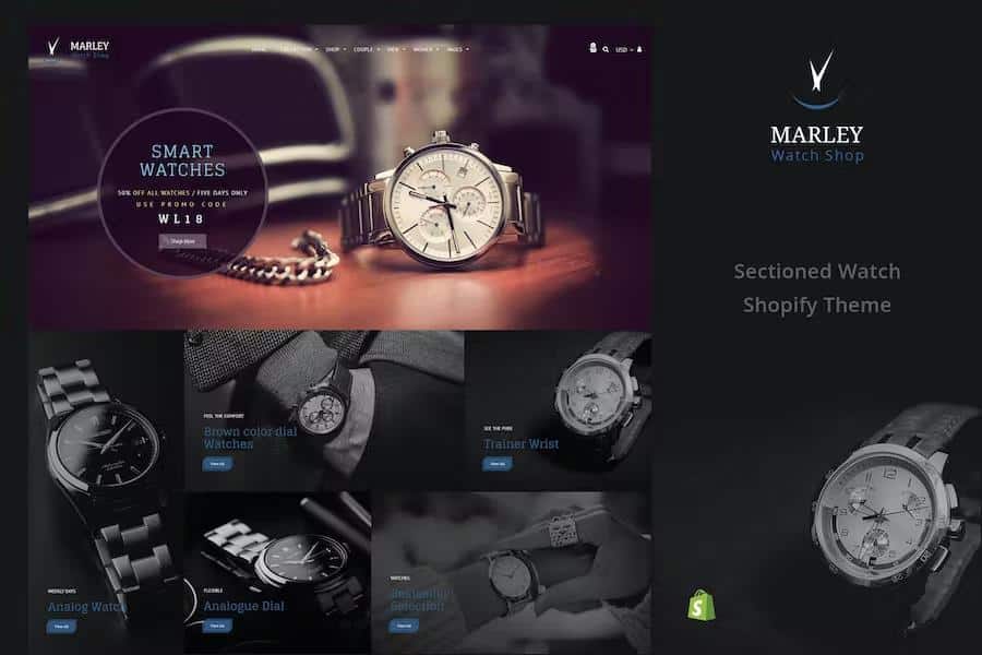 Marley – Luxury Watch Shopify Theme Latest Version