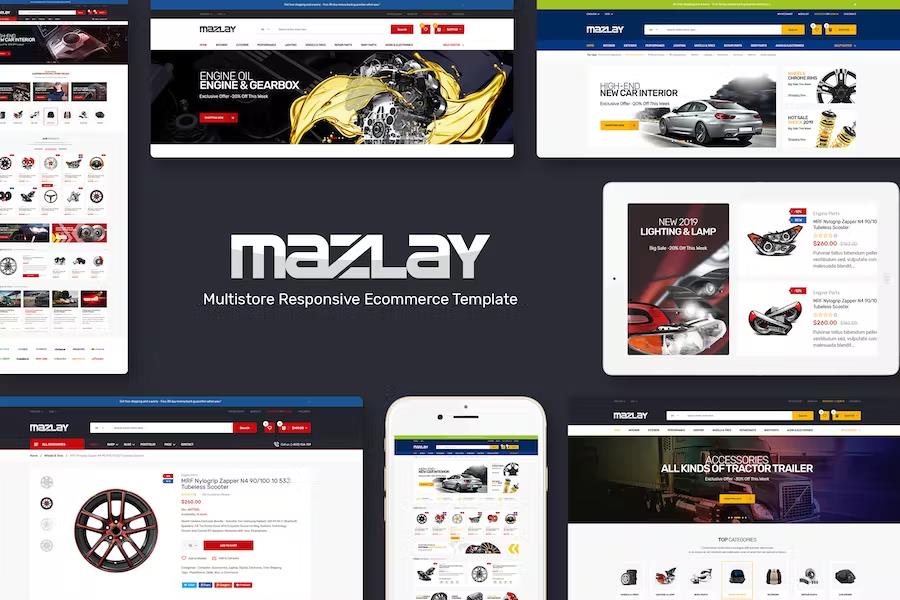 Mazlay – Car Accessories OpenCart Theme (Included Color Swatches) Latest Version