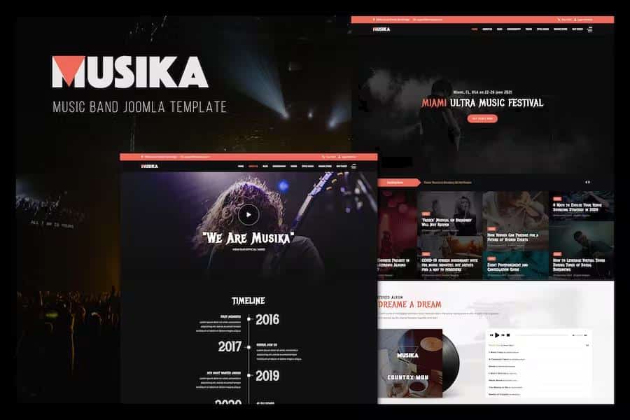 Musika – Music Festival & Band Joomla 4 Template Latest Version