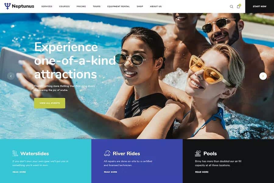 Neptunus – Water & Amusement Park WordPress Theme 1.0.2