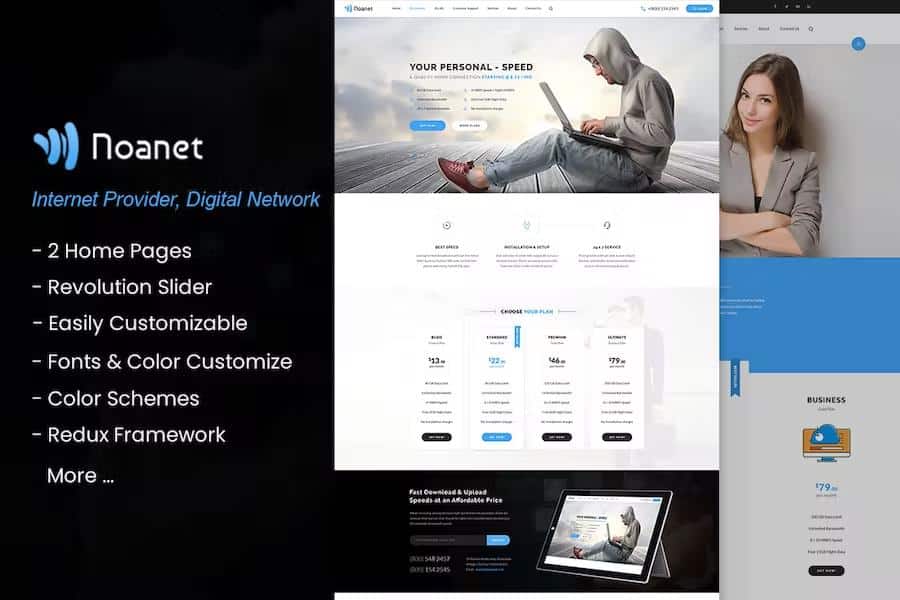 Noanet – Internet Provider And Digital Network WordPress Theme 2.14