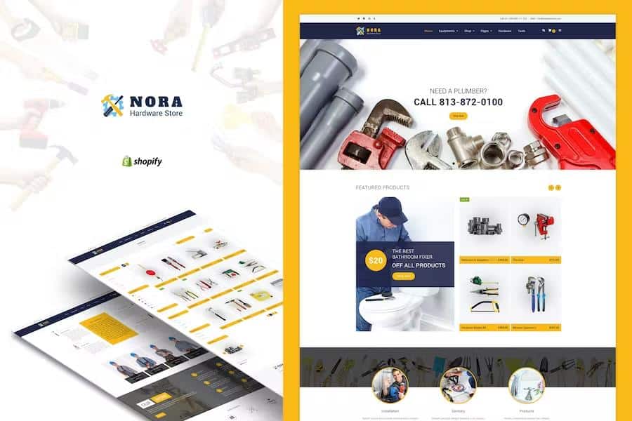 Nora – Hardware Store, Plumbing Shopify Theme Latest Version