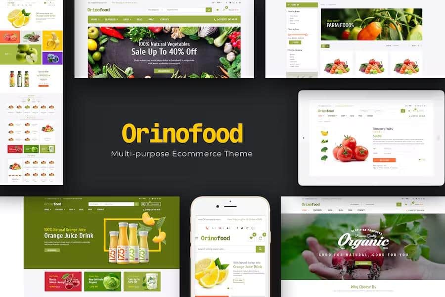 Orinofood – Organic Opencart Theme (Included Color Swatches) Latest Version