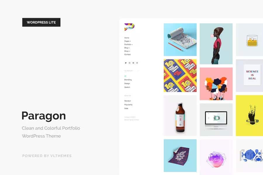 Paragon Lite – Colorful Portfolio for Freelancers & Agencies 1.2