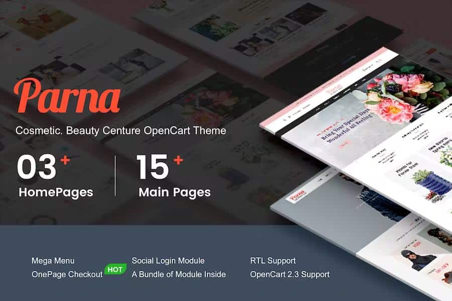 Parna – Multipurpose Responsive OpenCart 2.3 Theme – Cosmetic – Beauty Center – Fashion Store Latest Version