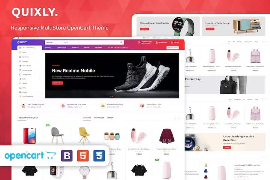 Quixly Multipurpose Opencart Responsive theme Latest Version