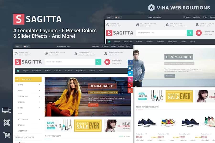 Vina Sagitta – Responsive Joomla eCommerce Template Latest Version