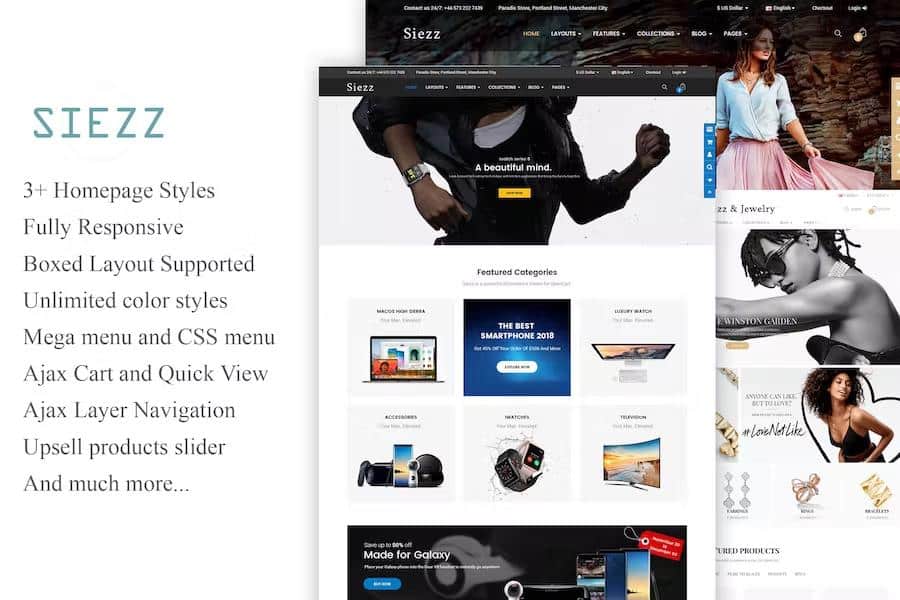 Siezz – Multi-purpose OpenCart 3 Theme ( Mobile Layouts Included) Latest Version