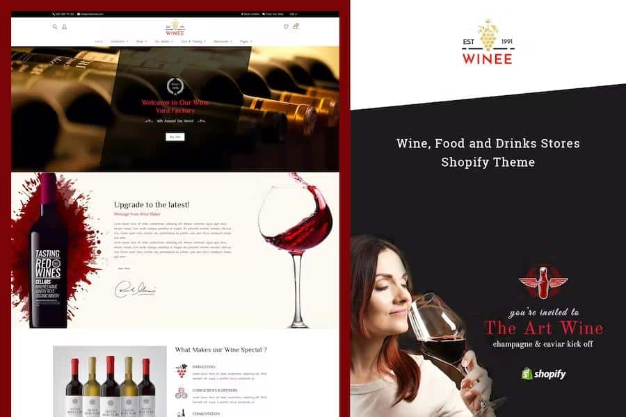 Winee – Wine Shop, Winery Farm Shopify Theme Latest Version