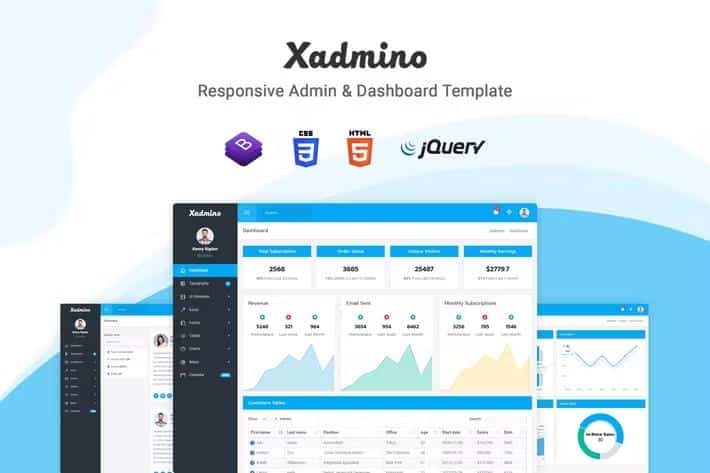 Xadmino - Admin & Dashboard Template Latest Version - WooCrack.com