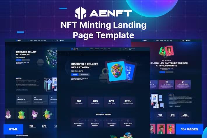 Aenft – NFT Minting or Collection Landing Page Latest Version