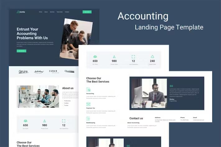 Akonta – Accounting Landing Page Template Latest Version