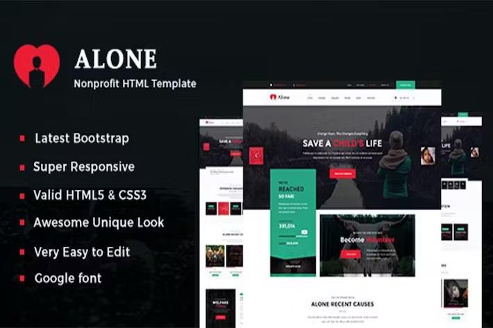 Alone – NonProfit Charity Multipurpose Latest Version