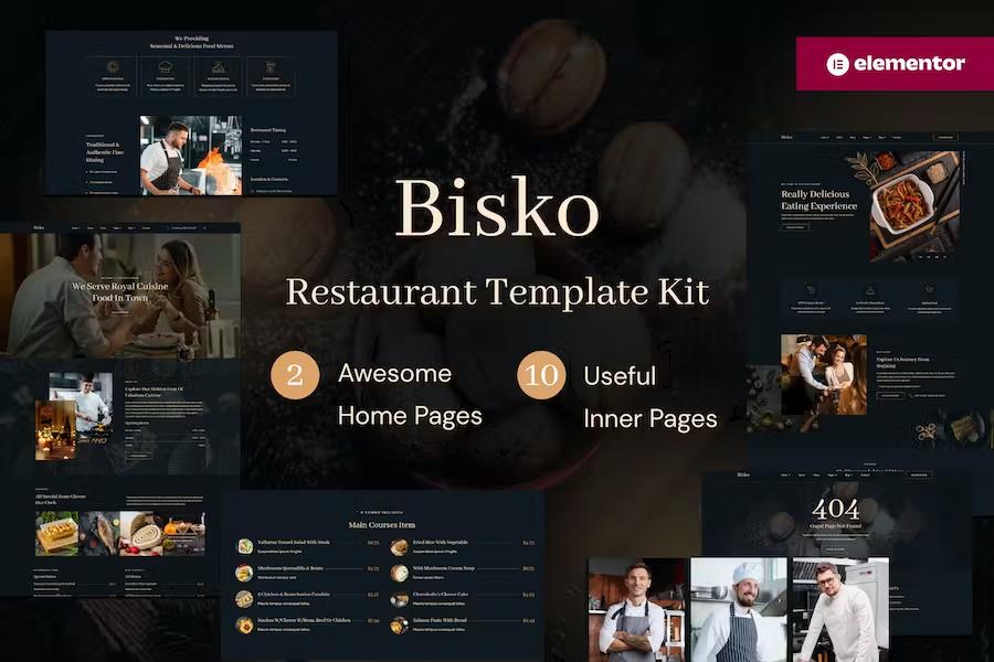 Bisko – Restaurant & Cafe Elementor Template Kit Latest Version