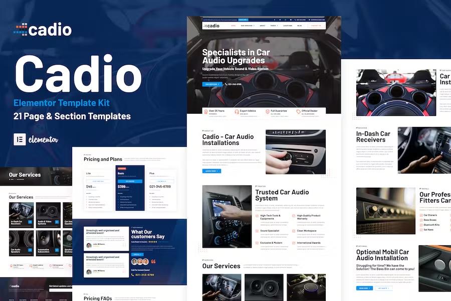 Cadio – Car Audio Workshop Elementor Template Kit Latest Version