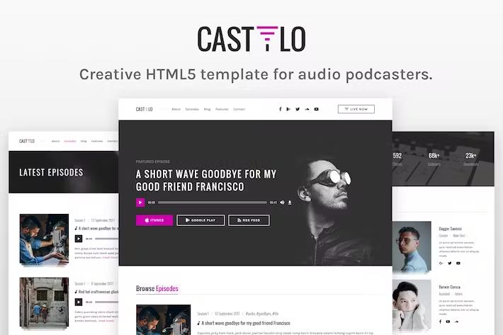 Castilo – Audio Podcast HTML Site Template Latest Version