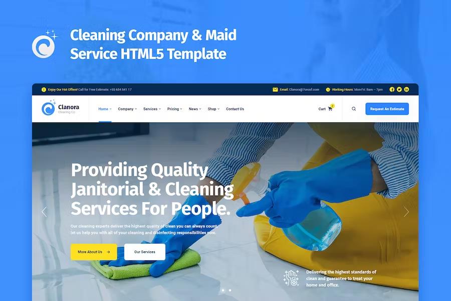 Clanora – Cleaning Services HTML5 Template Latest Version