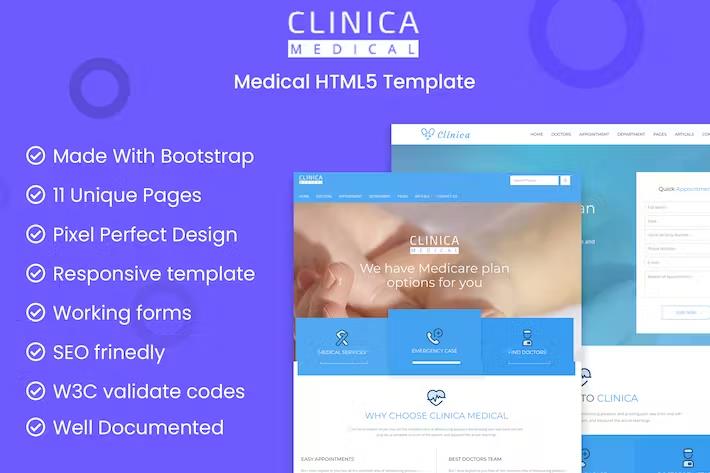 Clinica – Medical HTML Template Latest Version